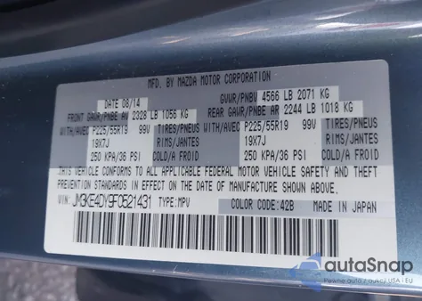 2015 Mazda Cx-5 Grand Touring from USA, damaged, VIN JM3KE4DY9F0521431